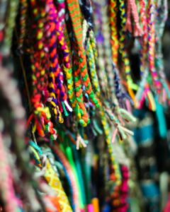 Colorful handmade bracelets for crochet chain jewelry inspiration